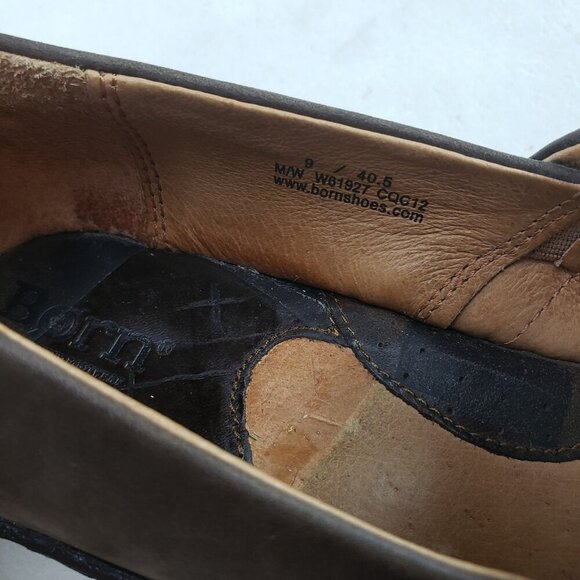 Born Toby Leather Clog Womens 9 Brown Slip On Comfort Heeled Casual Shoe - Picture 11 of 11